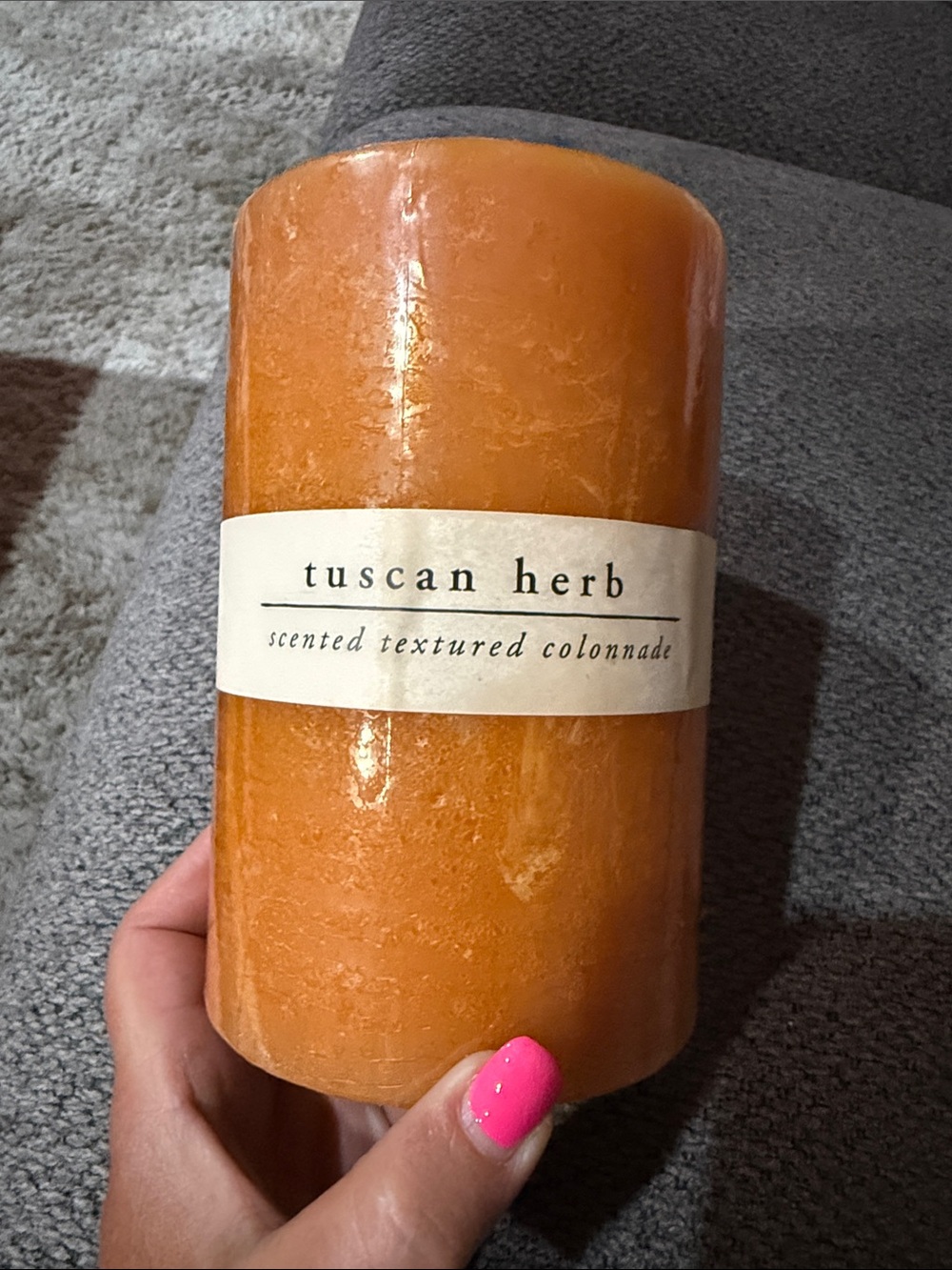 Pier 1 Orange Textured Pillar Candle